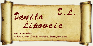 Danilo Lipovčić vizit kartica